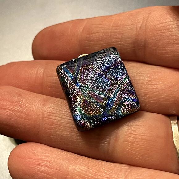 Colorful Dichroic Art Glass Pendant - Picture 7 of 8